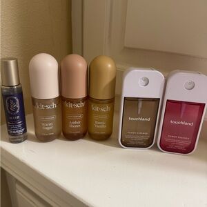 Kitsch hair perfumes trio with tan, beige & rose accents- Price is for all!